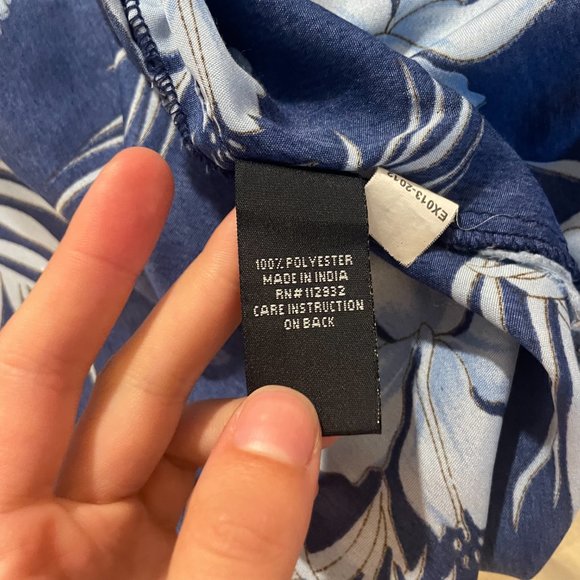 Mens XL navy blue hawaiian button up shirt! - Picture 8 of 11